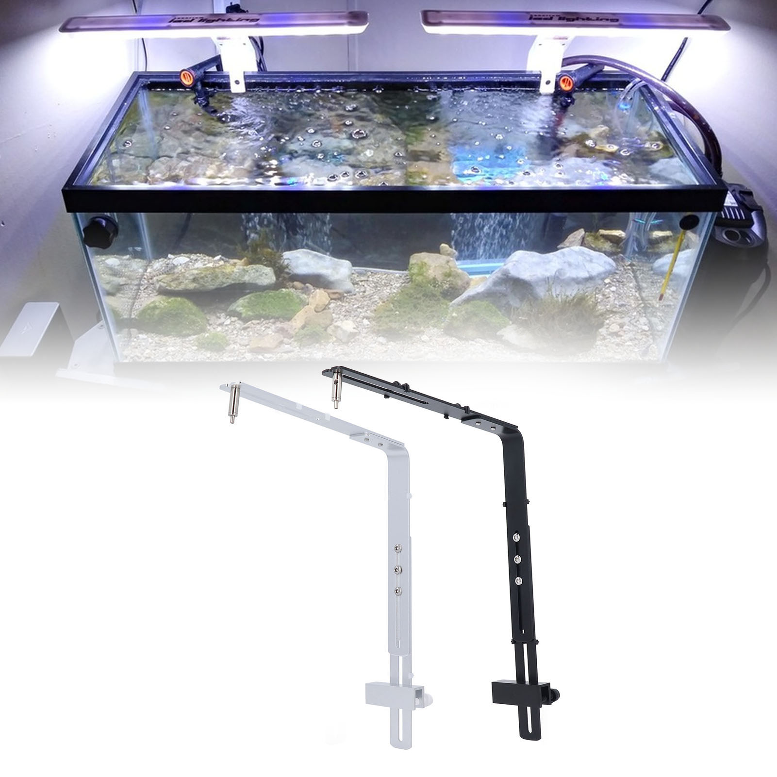 Aquarium Fish Light Lamp - Aquariumlampstandaard Aquariumlichtbeugel Aluminiumlegering Veelzijdige esthetische vislichthouder