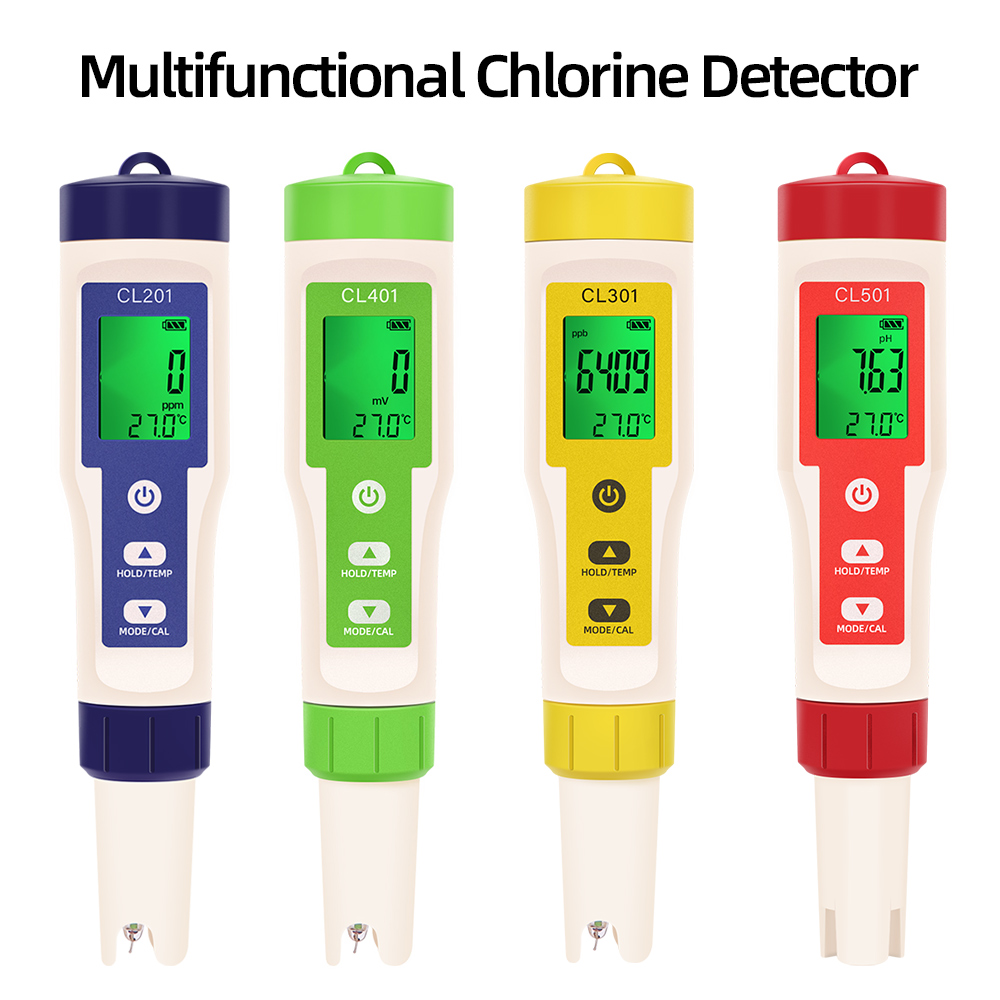 Aquarium Test Kit - PH/CL2/H2/ORP/Temperatuurmeter Chloordetector Digitale waterkwaliteitstester voor zwembaden