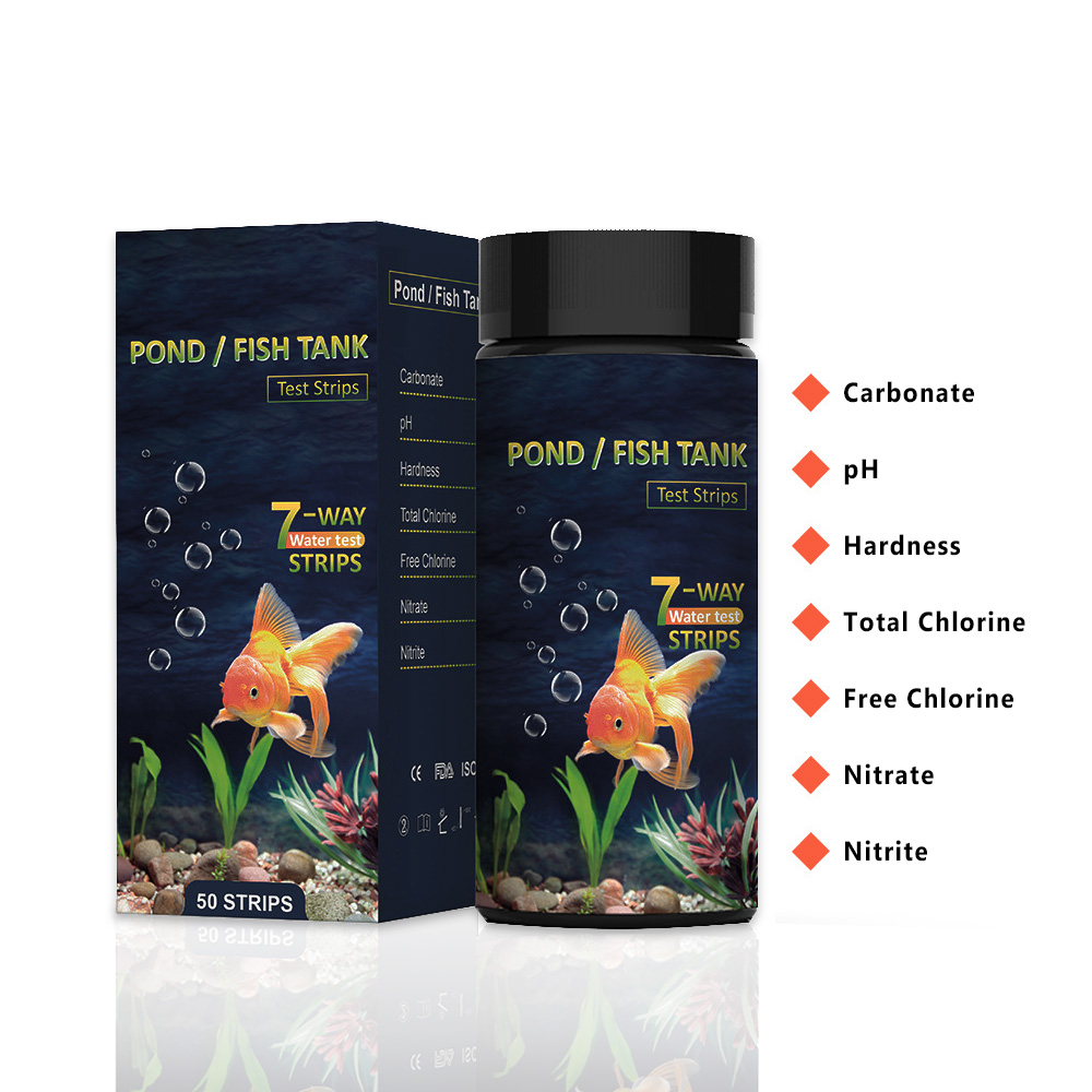 Aquarium Test Kit - 7-in-1 aquariumteststrips, 50 strips aquarium waterkwaliteit