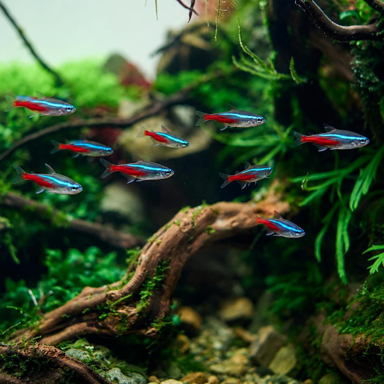 Tetra Fish In Aquarium - Neon Tetra Paracheirodon Innesi Zoetwateraquariumvis Levend