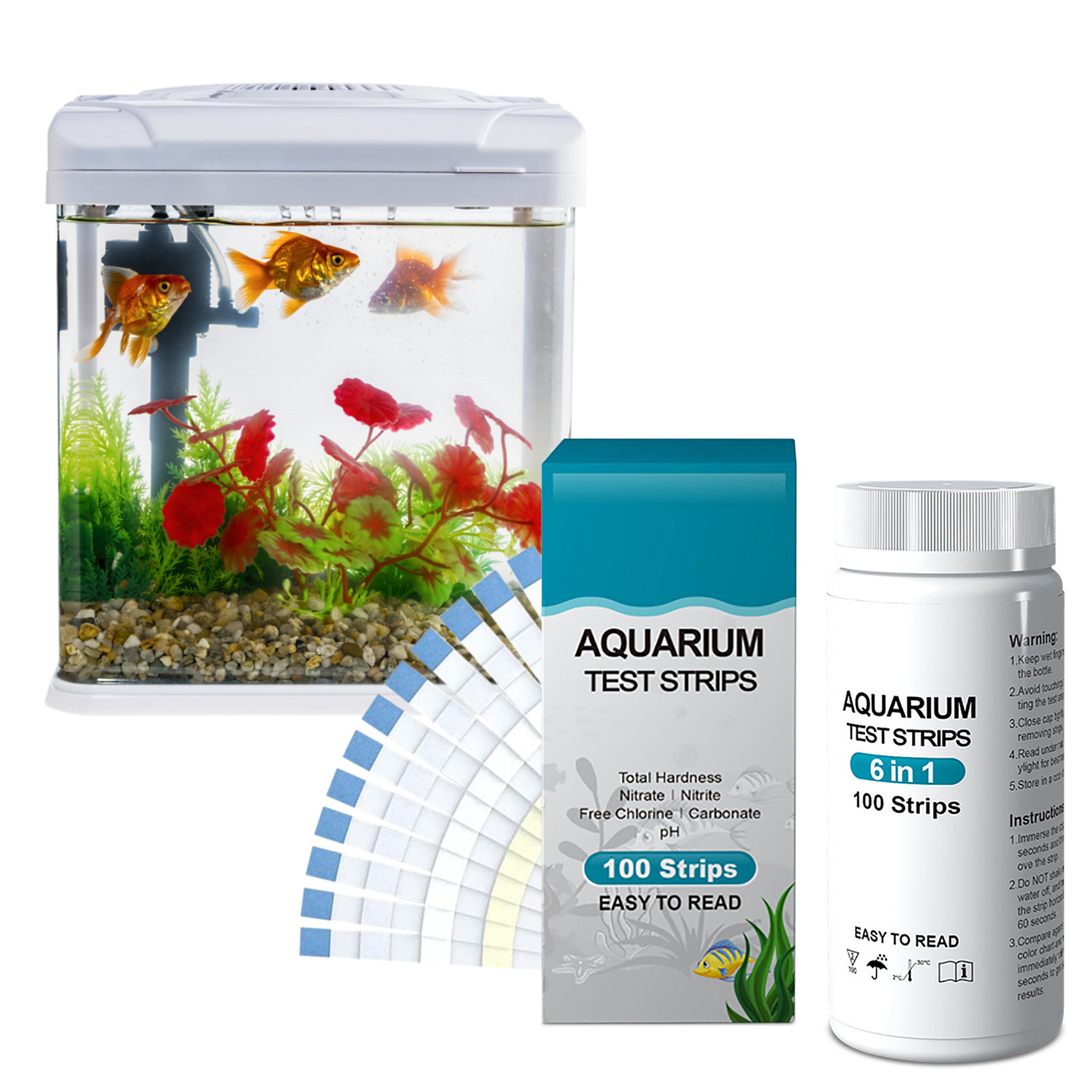 100 stks 6-in-1 Waterkwaliteit - Aquarium Test Kit recensie en prijs